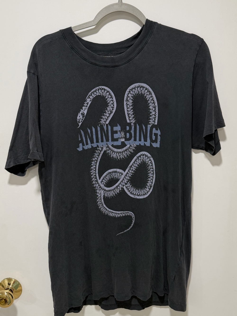 Anine Bing Navy Blue Snake Logo Tee - Picture 3 of 6